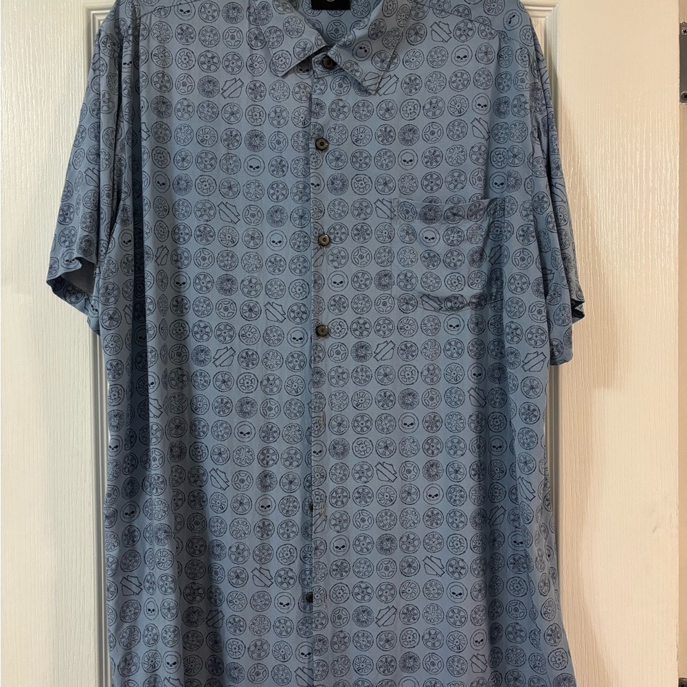 Harley-Davidson Blue Graphic Button Down Shirt size XL